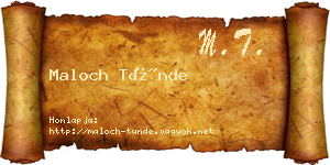 Maloch Tünde névjegykártya